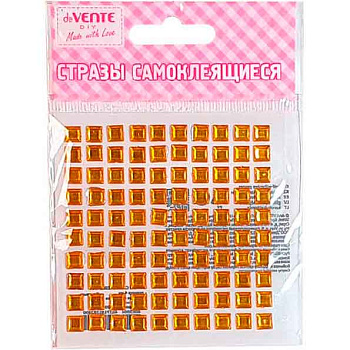 Стразы декор. самокл. deVENTE "Square" 6мм,100шт 8002021 акриловые,золотистые