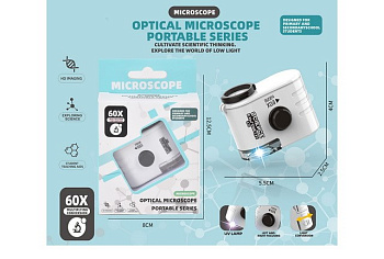 Микроскоп Портативный LZ8612 фонарик, ультрафиолет в/к