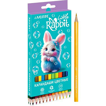 Карандаши 24цв. deVENTE "Little Rabbit" 5024619 шестигр.,2М,гриф.2,8мм,к/к