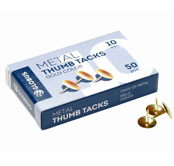 Кнопки ГЛОБУС 10мм  50шт. К10-50З золотистые