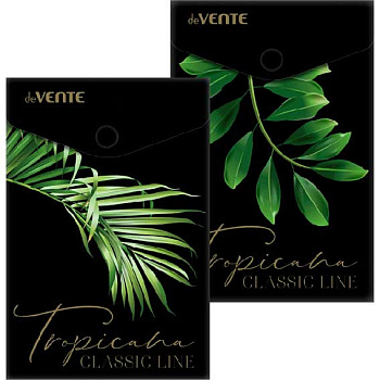 Папка-конверт на кнопке А6 deVENTE "Tropicana" 3071233 тисн.фольг.,непрозр.с рис