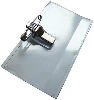 Бейдж deVENTE 60*90мм 4010300 прозр.,с булавкой и клипом