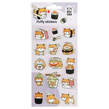 Наклейки объемные MESHU Shiba Inu 10*23см, пакет европодвес MS_57643 