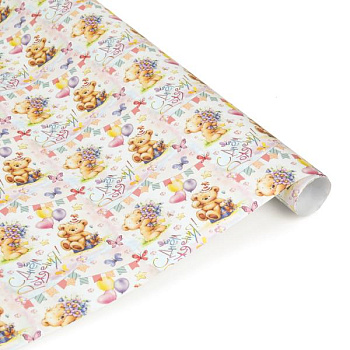 Бумага упаков. глянец (70*100,рулон1шт) Мишки WP-114553-TB