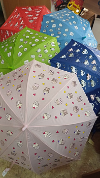 Зонт-трость 55см (меняет цвет от воды) в ассортименте 1716/D37041