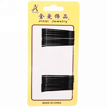 Невидимка д/волос (30-34шт,5см) Классика-резная цв.черный 789-254