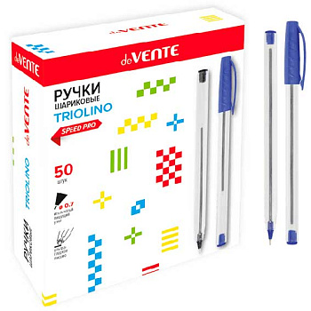 Ручка масл. шар. deVENTE "Triolino Crystal" 5073828 ультраглад. письмо,прозр.тре