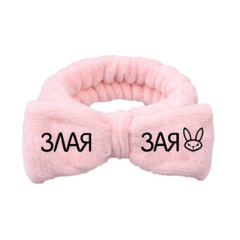 Повязка на голову New collection Vostok-Злая Зая (20*6см) розовый,серый,голубой, 641-160