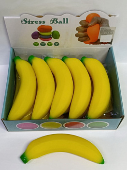 Игрушка-антистресс,тянучка банан 20см. D37272
