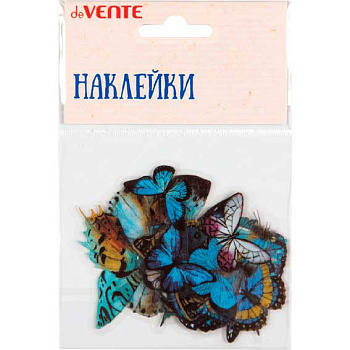 Набор наклеек д/творчества deVENTE "Blue butterflies" 8002231 от 6*6см до 2*4см,