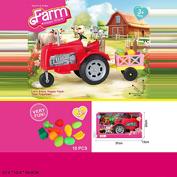 Набор "Фермер" 568-B трактор с прицепом и овощами в/к