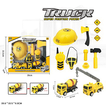 Набор строительной техники 838-16B с инструментом в/к