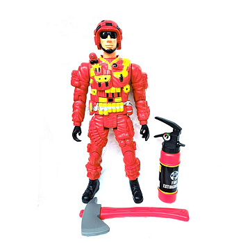 Фигурка пожарный 185-10 с аксесс. в пакете