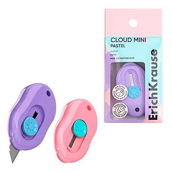Нож канцелярский EK "Cloud Mini Pastel" 62755 асс.