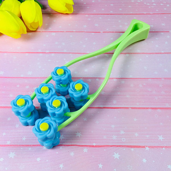 Массажер роликовый д/лица/шеи Букет, 12 роликов (22*6см) микс 213-034