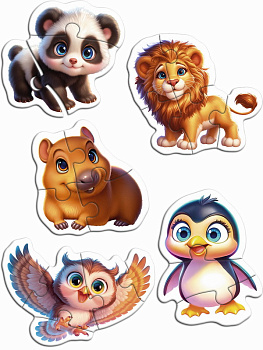 Макси-пазлы (7пазл,28эл) Весёлый зоопарк П28-8383