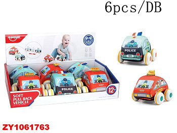 Автомобиль мягк. HE0253 (6шт/уп) цена за штуку