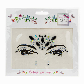 Lukky Fashion Стразы д/лица Звездная ночь (16,5х15,5см) карта, в/п Т20904