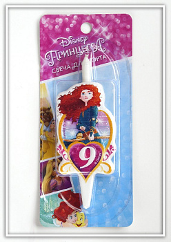 свеча цифра тортовая 9 "Принцесса" мини