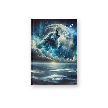 Бизнес-блокнот А6  64л. SVETOCH "Вою на луну" ББ244 (01667) глянц.лам.,клетка