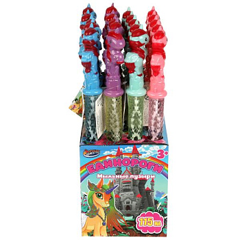 Мыльные пузыри (115мл,колба 25,5см) Единороги (24шт/уп) Цена за шт 2107V014-UNI