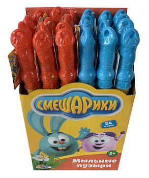 Мыльные пузыри (120мл,колба 37см) Смешарики (24шт/уп) Цена за шт BB120SME-2