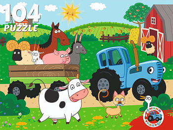 Пазлы (104эл) Синий трактор П104-2879