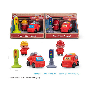 Игровой набор "Пожарный с автомобилем"+светофор JZD-178 в/к