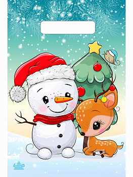 Пакет вырубной полиэтил.(30х20/30мкм) Милый снеговик н00223903