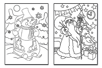 Веселые трафареты Дед мороз и снеговик ТФ-7318