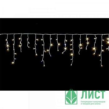 Эл.гирлянда д/улицы 725-504 Бахрома 5м*0,4/0,6/0,8см,196лампLED,прозр.пров,1реж,IP-54,белый