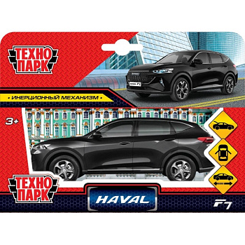 Машина Технопарк металл. Haval f7 черный (12см) откр.дв,багаж,инерц,в/к F7-12-BK