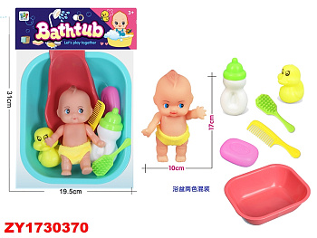 Игрушки для ванны 669-701A1 с пупсиком в пакете