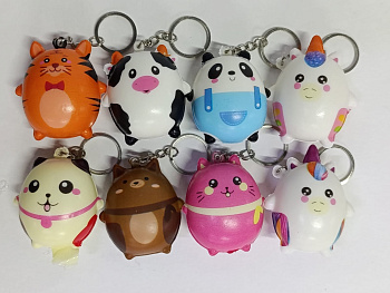 Игрушка-антистресс брелок, мялка сквиш звери 4,0см D37199