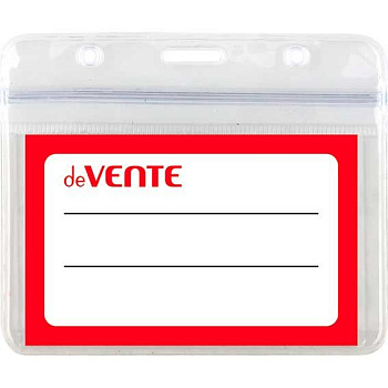 Бейдж deVENTE 100*83мм 4010501 гориз.,прозр.,ПВХ,280мкм,на молнии