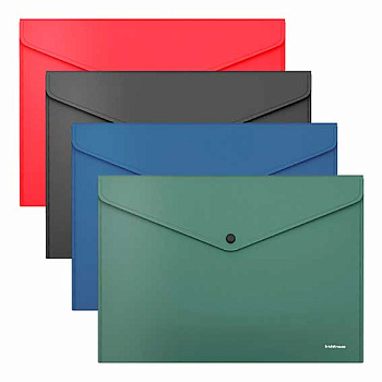Папка-конверт на кнопке А4 EK "Fizzy Classic" 50179 непрозр.,пластик.асс.