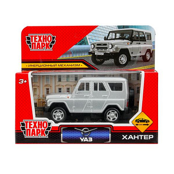 Машина Технопарк металл. UAZ Хантер серебристый (10,5см) инерц,в/к HUNTER-11-SR