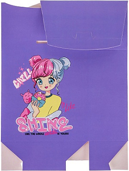 Коробка-конверт склад. Девочка-Аниме (12х5х19см) КРС-6997