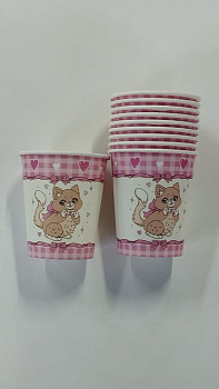 Стакан бум. (0,2л,10шт) Милый котенок 130-866