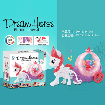 Единорожка 8899-138 с каретой на батар в/к