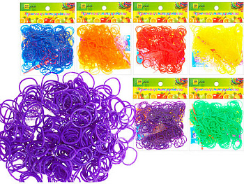 Набор цв.резиночек д/плетения браслетов AN-35 (300шт) в асс, ароматизированные