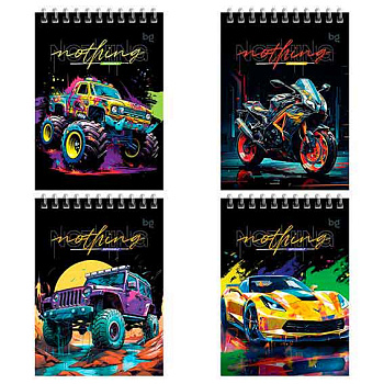 Блокнот А6  60л. BG спираль "Bright cars" 58721