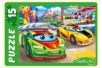 Макси-пазлы (15эл) Состязание машинок ПУ15-0455