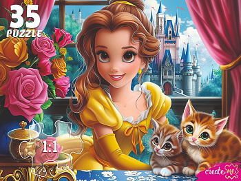 Макси-пазлы (35эл) Принцесса с котятами Ф35-3425