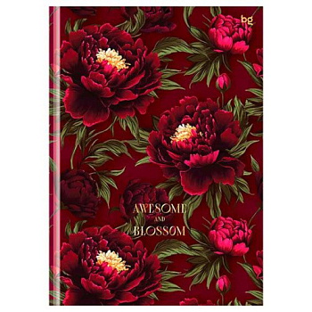 Бизнес-блокнот А5  64л. BG тв.обл. "Цветочный стиль" 09865 soft-touch лам.,тиснение фольгой