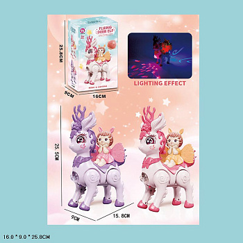 Олень  HJ888 сказочный с фигуркой (15,8*25,5) на батар. в/к