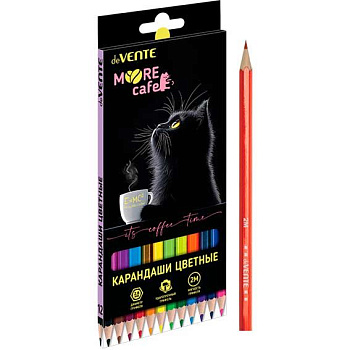 Карандаши 12цв. deVENTE "MooreCafe" 5022627 шестигр.,2М,гриф.2,8мм,к/к