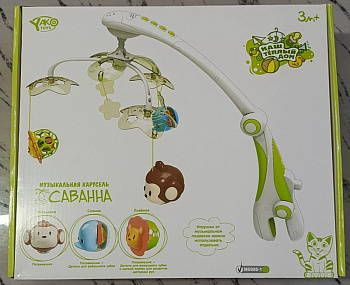 Карусель-проектор муз. M6908-1 для кроватки на/бат. 