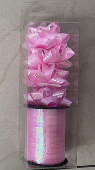 Набор д/упаковки (бантики 5см+лента 10м) цвет в ассорт. в/к D36082