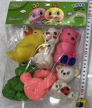 Набор пвх пищалки звери 6шт в пакете F43711